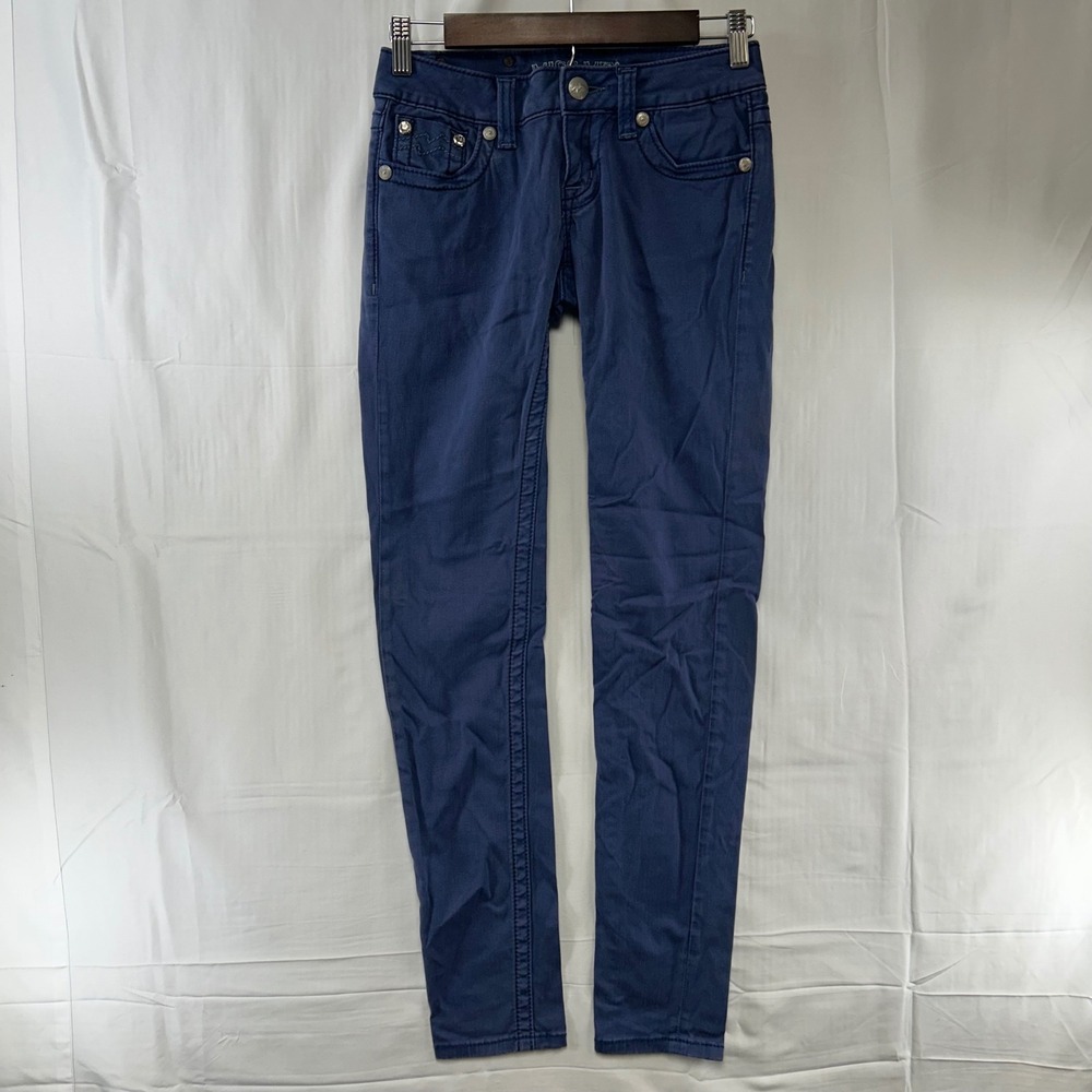 Miss Me Skinny Jeans Womens 26 Cobalt Blue Embellished JD1055S4